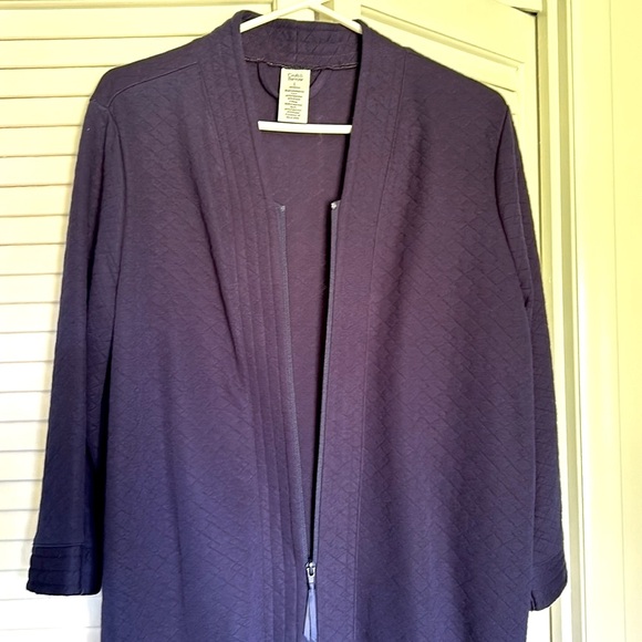 Women’s NWOT Kohl’s Croft & Barrow Intimates Navy Blue Zip up Robe size L - Picture 4 of 5